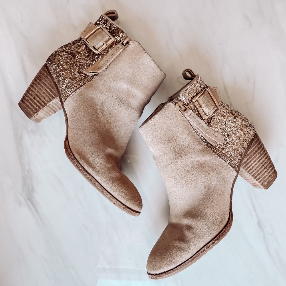 Gianni Bini Gold Glitter Boots